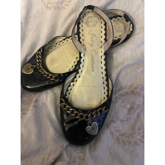 Og vintage juicy couture charmed charm chain flats /shoes black - Picture 2 of 8